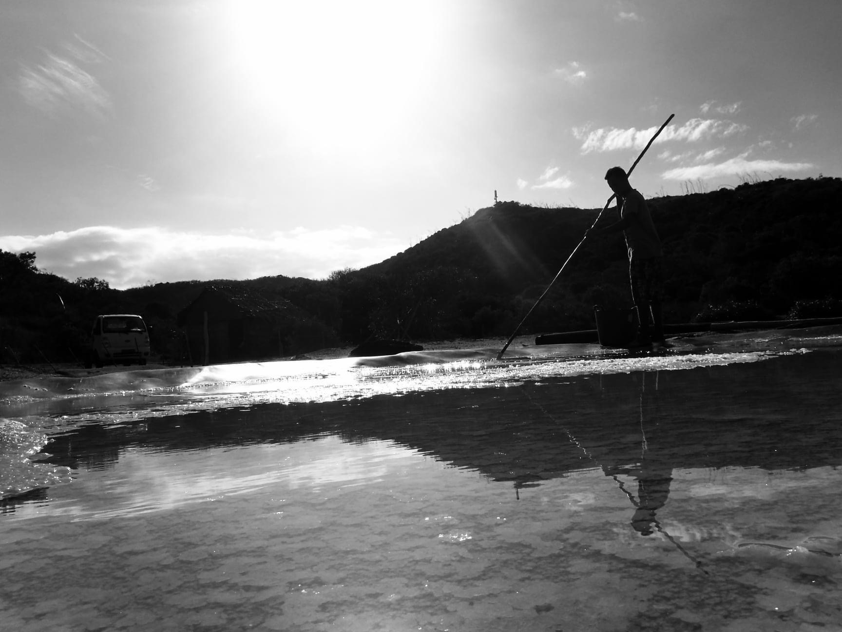 6 ko recolte fleur photo - fleur de sel des salins de Kô - récolte - néoli