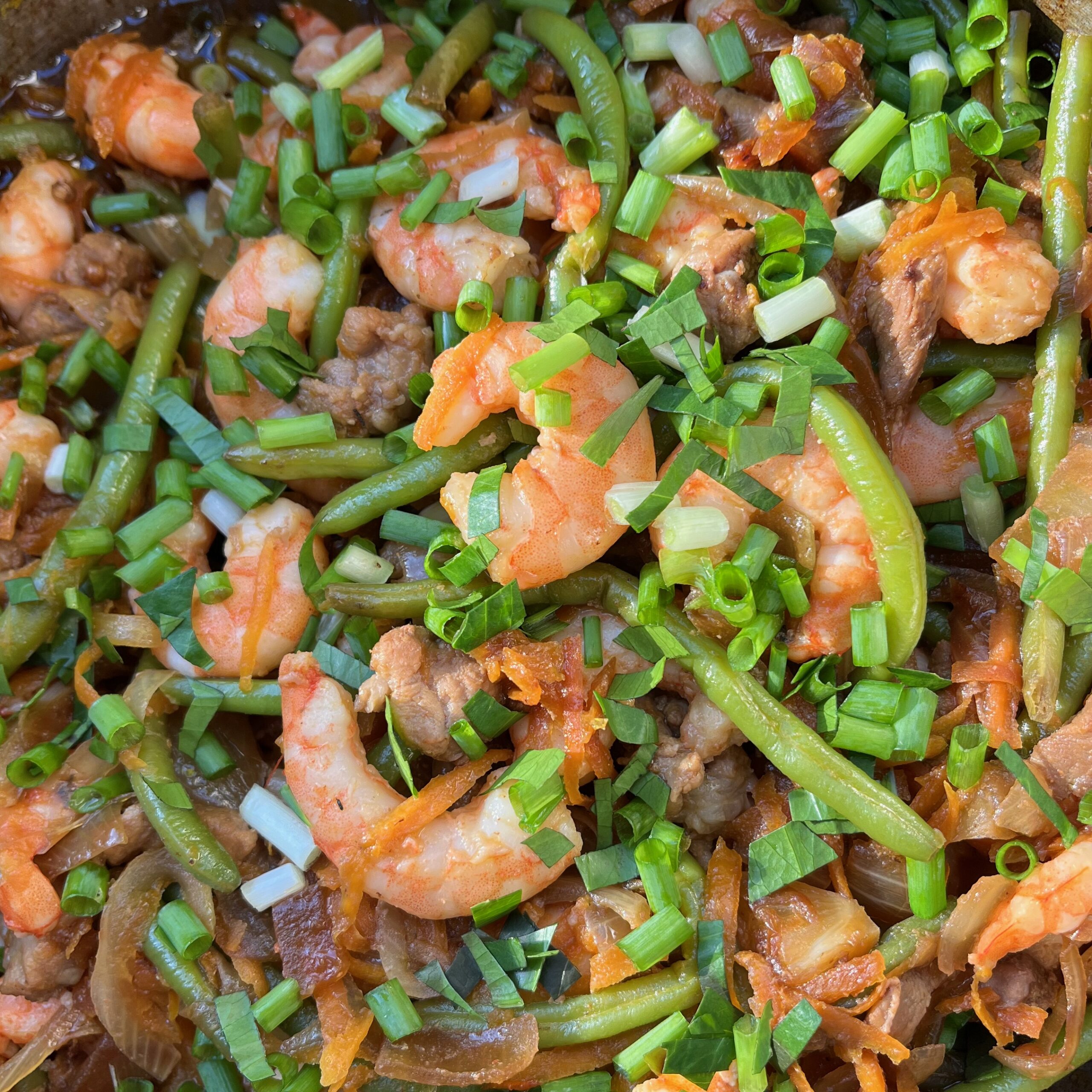 Photo de la recette de crevettes à l'échine de porc © Néoli
